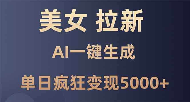 美女暴力拉新，通过AI一键生成，单日疯狂变现5000+，纯小白一学就会！-爱找项目网