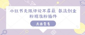 小红书无限评论不屏蔽 截流创业粉精准粉插件-爱找项目网