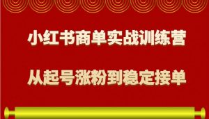 小红书商单实战训练营，从0到1教你如何变现，从起号涨粉到稳定接单，适合新手-爱找项目网