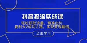 抖音投流实战课，轻松获取流量，精准出价，复制大V成功之路，实现变现翻倍-爱找项目网
