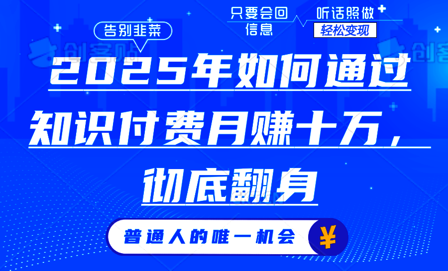 2025年如何通过知识付费月入十万，年入百万。。-爱找项目网