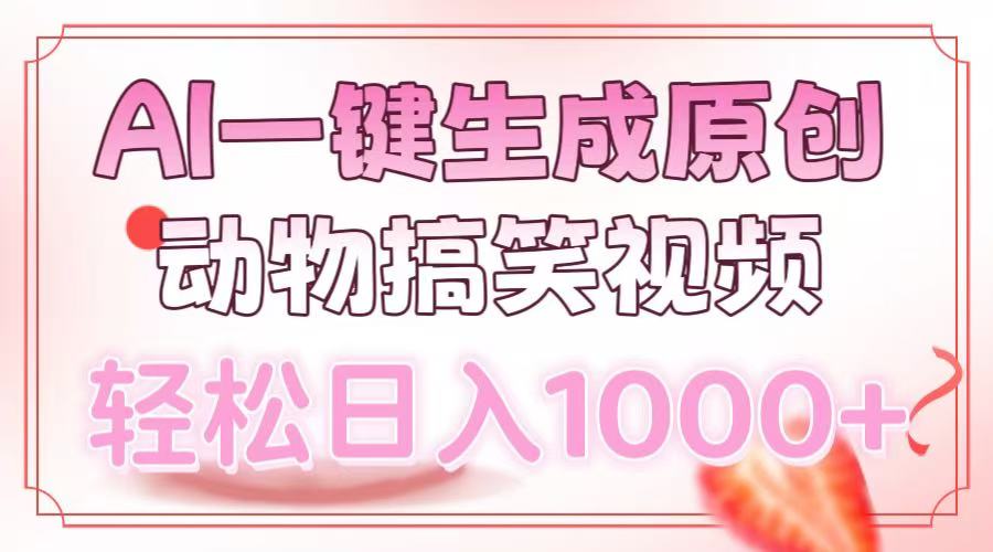 AI一键生成原创动物搞笑视频，轻松日入1000+-爱找项目网