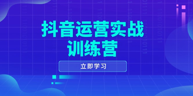 抖音运营实战训练营，0-1打造短视频爆款，涵盖拍摄剪辑、运营推广等全过程-爱找项目网