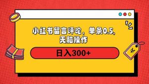 小红书评论单条0.5元，日入300＋，无上限，详细操作流程-爱找项目网