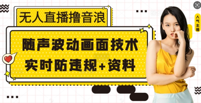 无人直播撸音浪+随声波动画面技术+实时防违规+资料【揭秘】-爱找项目网