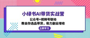 小绿书AI带货实战营：公众号+视频号联动，教会你选品带货，助力副业增收-爱找项目网
