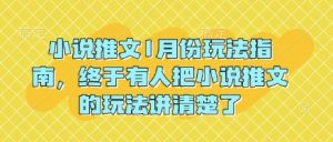 小说推文1月份玩法指南，终于有人把小说推文的玩法讲清楚了!-爱找项目网