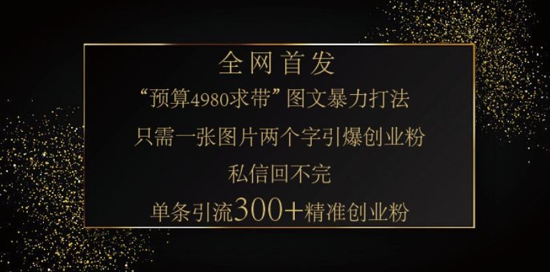 小红书神奇图片引流法，只需一张图，就能单条笔记凭借此方法，轻松引流 300 + 精准创业粉-爱找项目网
