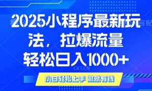 2025年小程序最新玩法，流量直接拉爆，单日稳定变现1000+-爱找项目网