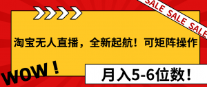 淘宝无人直播，全新起航！可矩阵操作，月入5-6位数！-爱找项目网
