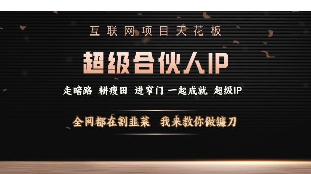 互联网项目天花板，超级合伙人IP，全网都在割韭菜，我来教你做镰刀【仅揭秘】-爱找项目网