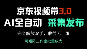京东视频带货3.0，Ai全自动采集＋自动发布，完全解放双手，收入无上限...-爱找项目网