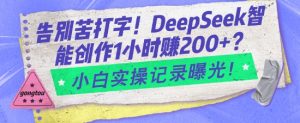 告别苦打字！DeepSeek智能创作1小时入2张？小白实操记录曝光-爱找项目网