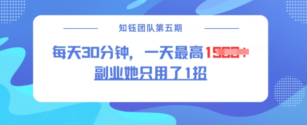 副业她只用了1招，每天30分钟，无脑二创，一天最高1.5k-爱找项目网