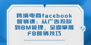 跨境电商facebook营销课：从广告投放到BM管理，全面掌握FB营销技巧-爱找项目网