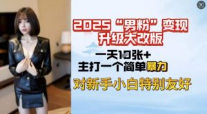 2025男粉变现全新玩法升级，日入上千简简单单，小白可轻松上手-爱找项目网