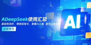 DeepSeek使用汇总，基础到进阶，提示词技巧，掌握AI工具  提升工作效率-爱找项目网