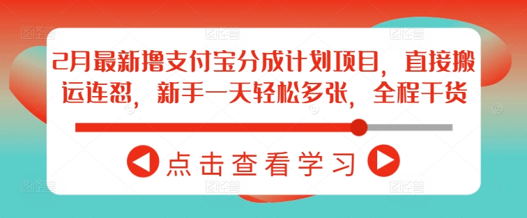 2月最新撸支付宝分成计划项目，直接搬运连怼，新手一天轻松多张，全程干货-爱找项目网