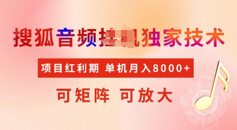 全网首发搜狐音频挂JI独家技术，项目红利期，可矩阵可放大，稳定月入8k【揭秘】-爱找项目网