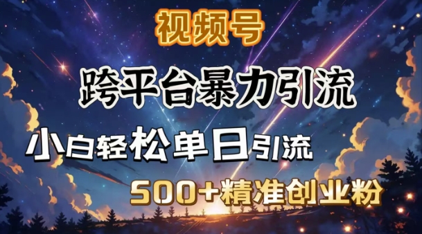 跨平台暴力引流，私域完美闭环，日引500+精准创业粉-爱找项目网