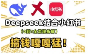 deepseek+小红书打造流量生产线实操课，0到1全流程拆解，搞钱嘎嘎猛-爱找项目网