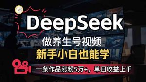 小白用DeepSeek做养生号，一条作品涨粉5万+，单日收益上千-爱找项目网