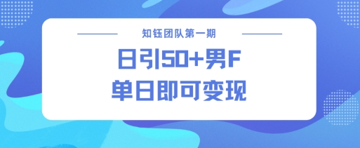 男粉引流新方法不违规，当日即可变现-爱找项目网
