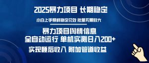 暴力项目舆情信息：多平台全自动运行 单机日入200+ 实现睡后收入-爱找项目网