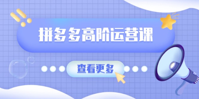 拼多多高阶运营课：极致群爆款玩法，轻付费无尽复制，打造单品爆款之路-爱找项目网