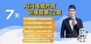 AI闪电做外贸训练营第22期:Al快速选品+小白1小时完成独立站搭建+10分钟获取200个客户等-爱找项目网