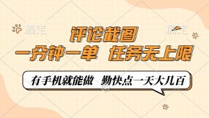 评论截图，一分钟一单，有手机就能做，任务无上限，轻松一天大几百-爱找项目网