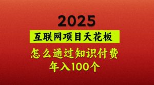 2025项目天花板，普通怎么通过知识付费翻身，年入百个【揭秘】-爱找项目网