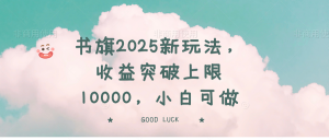 书旗2025新玩法，收益突破上限10000，小白可做-爱找项目网
