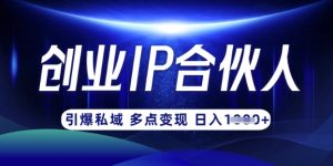 云帆·创业ip合伙人打造3.0，从0到1教你做网创，实现月入过W-爱找项目网