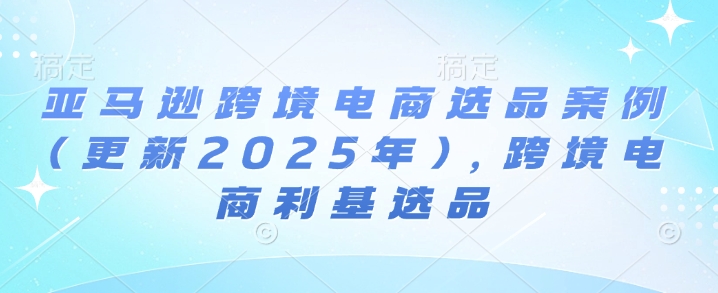 亚马逊跨境电商选品案例(更新2025年3月)，跨境电商利基选品-爱找项目网