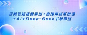 视频号短视频带货+直播带货系统课+AI+Deep-Seek书单带货-爱找项目网