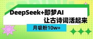 用DeepSeek做AI 古诗词视频，涨粉 10W+(保姆级教程)-爱找项目网