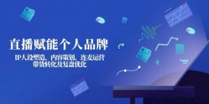 直播赋能个人品牌：IP人设塑造、内容策划、连麦运营、带货转化及复盘优化-爱找项目网