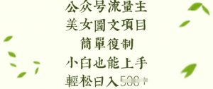 流量主长期收益项目，美女图片简单复制，小白也能上手，轻松日入5张-爱找项目网