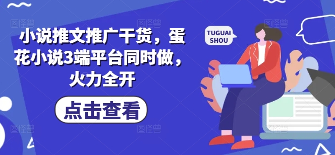 小说推文推广干货，蛋花小说3端平台同时做，火力全开-爱找项目网