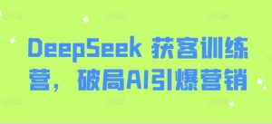 DeepSeek 获客训练营，破局AI引爆营销-爱找项目网