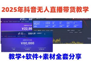 2025年抖音无人直播带货教学，从0到1全程干货快速撸金-爱找项目网