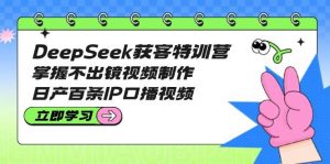 DeepSeek获客特训营：掌握不出镜视频制作，日产百条IP口播视频-爱找项目网