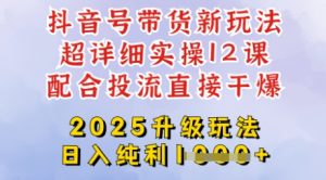 2025全新升级抖音带货玩法，一天纯利四位数，从剪辑到选品再到发布投流，超详细玩法揭秘-爱找项目网