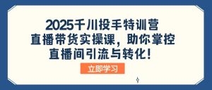 2025千川投手特训营：直播带货实操课，助你掌控直播间引流与转化！-爱找项目网