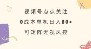视频号点点关注，0成本单号80+，可矩阵，绿色正规，长期稳定【揭秘】-爱找项目网