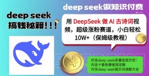 用DeepSeek做AI古诗词视频，超级涨粉赛道，小白轻松涨粉10W+(保姆级教程)-爱找项目网