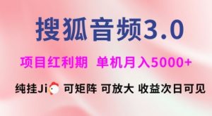 搜狐音频挂ji3.0.可矩阵可放大，独家技术，稳定月入5000+【揭秘】-爱找项目网