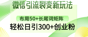 微信引流裂变新玩法：布局50+长尾词矩阵，轻松日引300+创业粉-爱找项目网