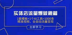 实体店流量爆破秘籍：1套模板+1个AI工具=1000条精准视频，全自动流量变现-爱找项目网